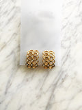 Vintage Art Deco Crystal Half Huggie Earrings