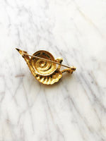 Vintage Snail Crystal Brooch