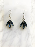 Vintage Blue Navette Crystal Earrings