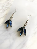 Vintage Blue Navette Crystal Earrings