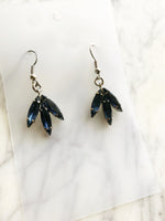 Vintage Blue Navette Crystal Earrings