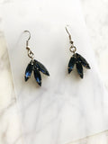 Vintage Blue Navette Crystal Earrings