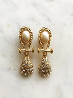 Vintage Pearl & Crystal Earrings