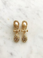 Vintage Pearl & Crystal Earrings