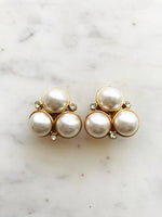 Vintage Pearl & Crystal Earrings