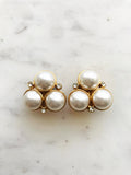 Vintage Pearl & Crystal Earrings