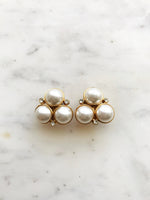 Vintage Pearl & Crystal Earrings