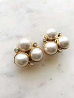 Vintage Pearl & Crystal Earrings