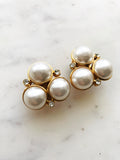 Vintage Pearl & Crystal Earrings