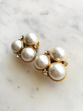 Vintage Pearl & Crystal Earrings