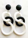 Retro Black and White Vintage Earrings