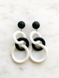 Retro Black and White Vintage Earrings