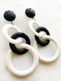 Retro Black and White Vintage Earrings