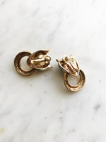 Vintage Panther Crystal Clip on Earrings