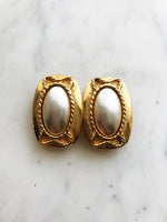 Vintage Dome Pearl Earrings