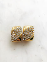 Vintage Crystal Clip On Earrings