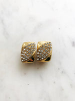 Vintage Crystal Clip On Earrings