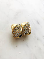 Vintage Crystal Clip On Earrings