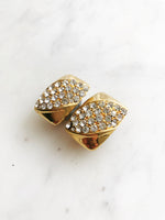 Vintage Crystal Clip On Earrings