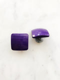 Vintage 80's Square Purple Earrings