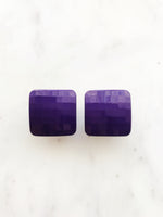 Vintage 80's Square Purple Earrings