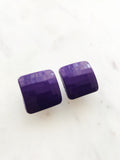 Vintage 80's Square Purple Earrings