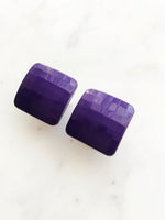 Vintage 80's Square Purple Earrings