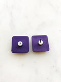 Vintage 80's Square Purple Earrings