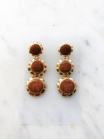 Vintage Retro Golden Enamel Earrings