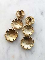 Vintage Retro Golden Enamel Earrings