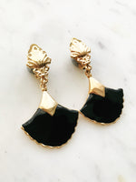 These vintage earrings are sure to put the 'cha' in 'chic'! For the fashion maven who's looking for old-school glamour, these Art Deco Enamel Earrings will add classic elegance to any look. With their timeless design and intricate details, they'll help you make a statement without ever having to say a word!  Clip On Earrings  Gold Plated  62mm x 35mm