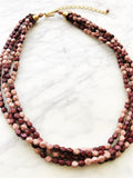 Vintage Boho Wooden Bead Necklace