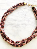 Vintage Boho Wooden Bead Necklace