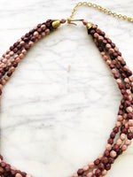 Vintage Boho Wooden Bead Necklace