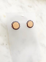 Retro Peach Stripe Earrings