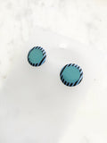 Retro Blue Stripe Earrings