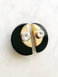 Vintage Art Deco Crystal Clip on Earrings