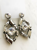 Vintage Retro Crystal Clip on Earrings