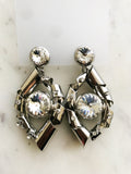 Vintage Retro Crystal Clip on Earrings