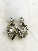 Vintage Retro Crystal Clip on Earrings